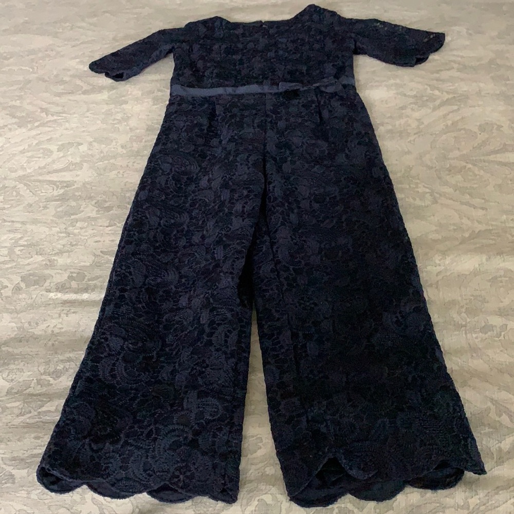 Janie and Jack Navy Lace Jumpsuit Size 6